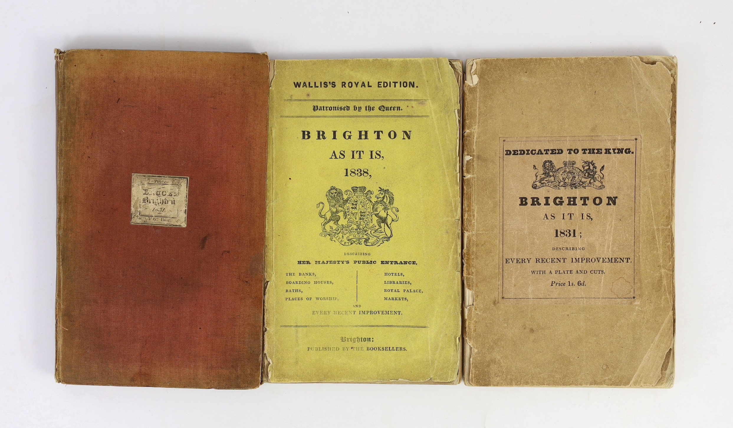 BRIGHTON: Brighton As It Is, 1831; describing every thing worthy of observation ... new edition. engraved frontis and text illus.; original printed wrappers, 12mo. published by E. Wallis, and sold by all the Booksellers